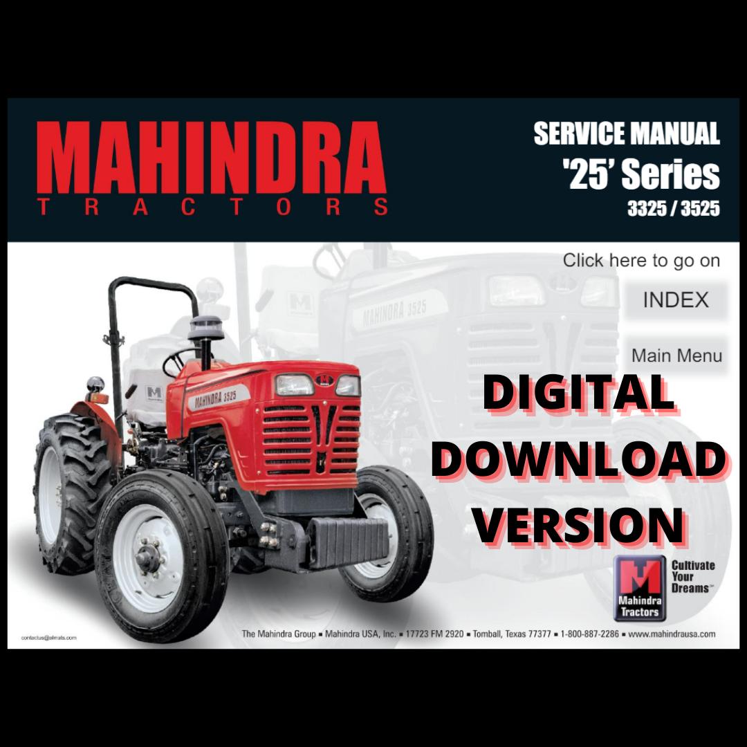 Mahindra Tractor 3325 3525 Service Manual