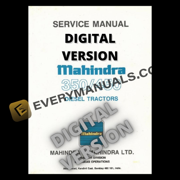 Mahindra Tractor 350 450 Service Manual