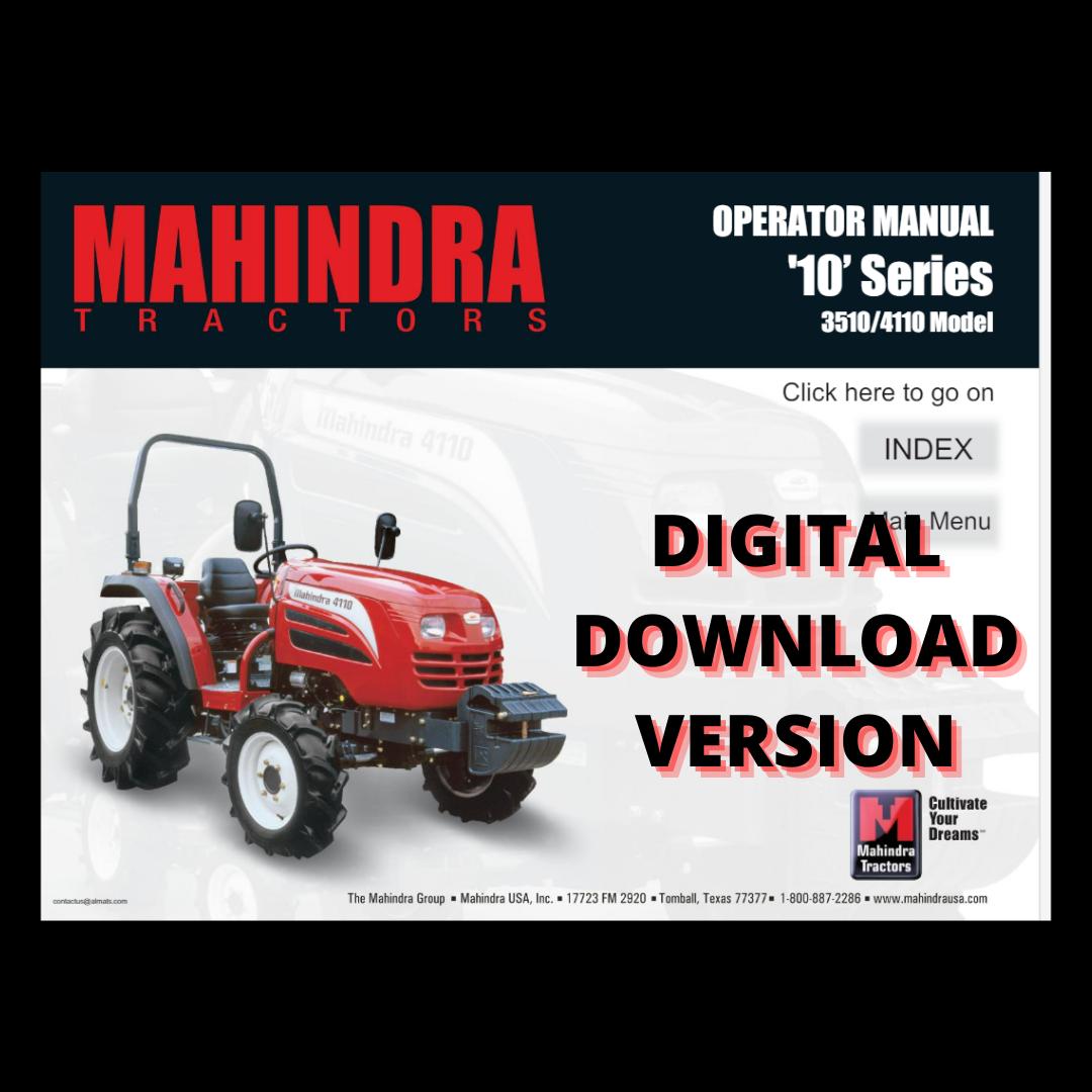 Mahindra Tractor 3510 4110 Operator Manual