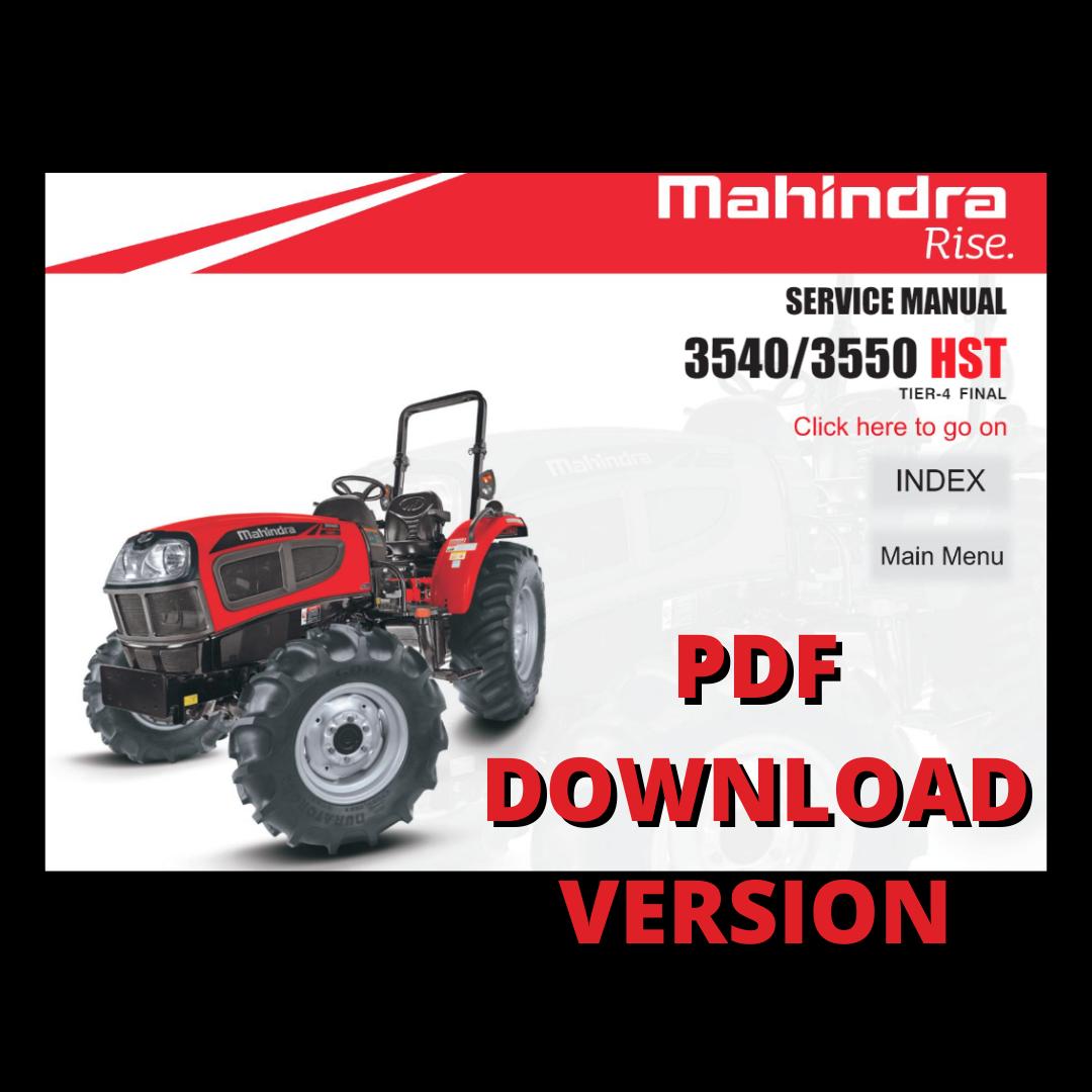 Mahindra Tractor 3540 3550 HST Service Manual