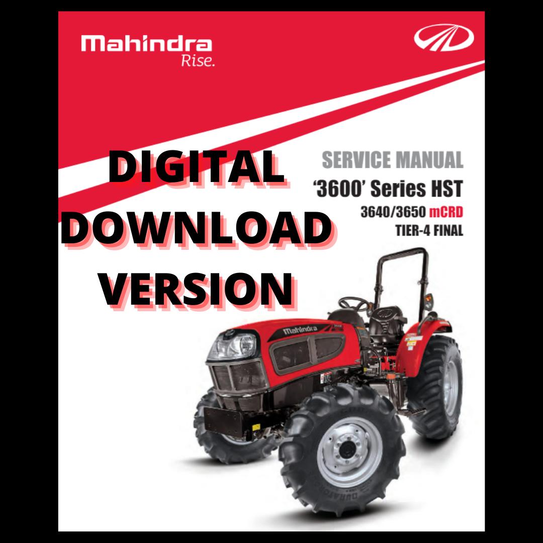 Mahindra Tractor 3640 3650 HST mCRD Service Manual