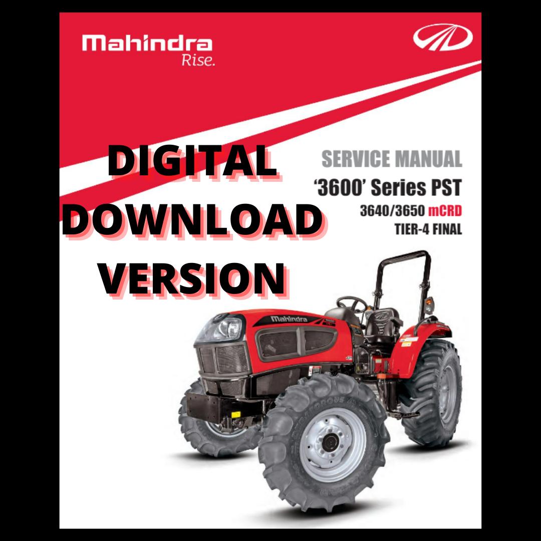 Mahindra Tractor 3640 3650 PST mCRD Service Manual