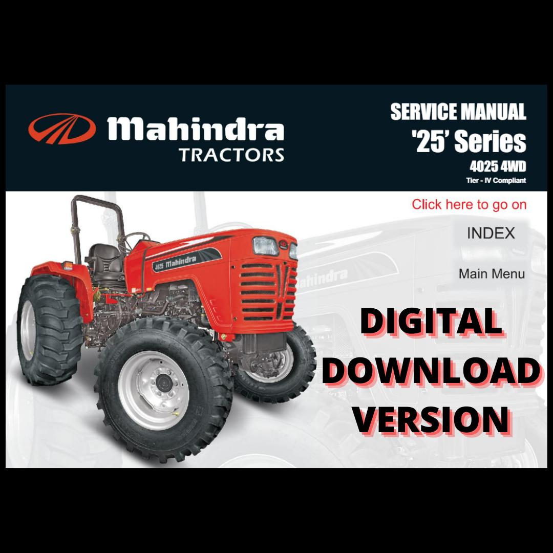 Mahindra Tractor 4025 4WD Service Manual