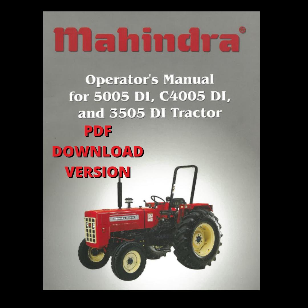 Mahindra Tractor 5005 C4005 3505 DI Operator Manual