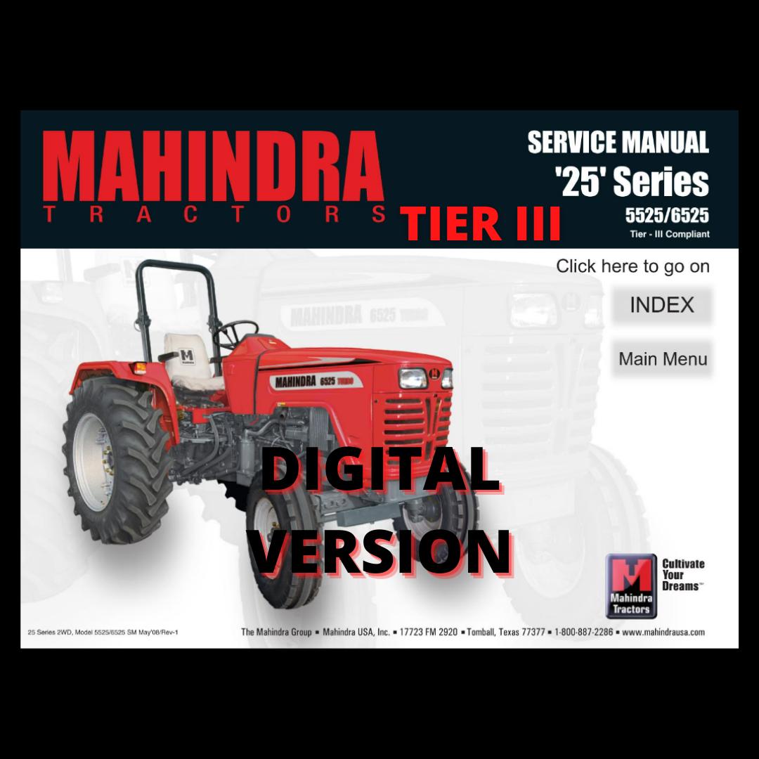 Mahindra Tractor 5525 6525 Service Manual