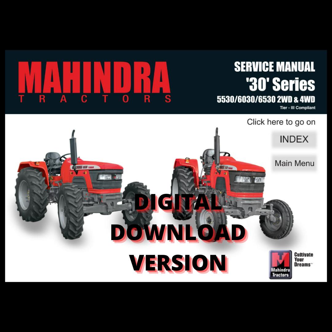 Mahindra Tractor 5530 6030 6530 2WD 4WD Operator Service Manual