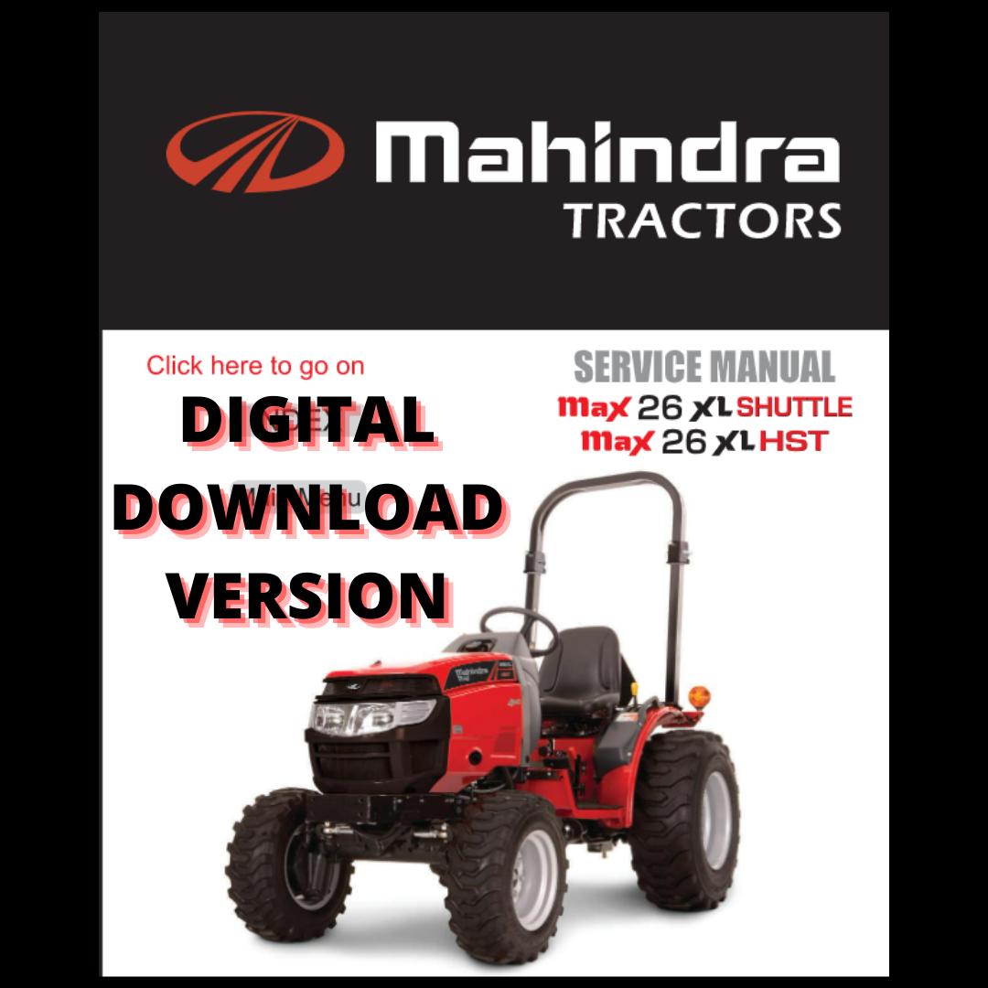 Mahindra Tractor Max 26 XL Shuttle HST Operator Service Manual