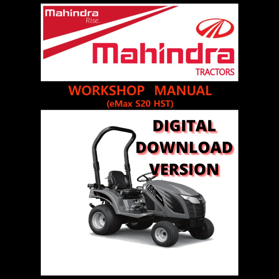 Mahindra Tractor eMax 20 HST Chassis Engine Workshop Operator Manual