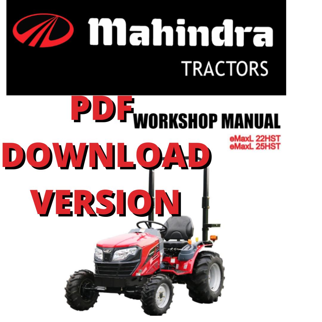 Mahindra Tractor eMaxL 22 25 HST Workshop Manual