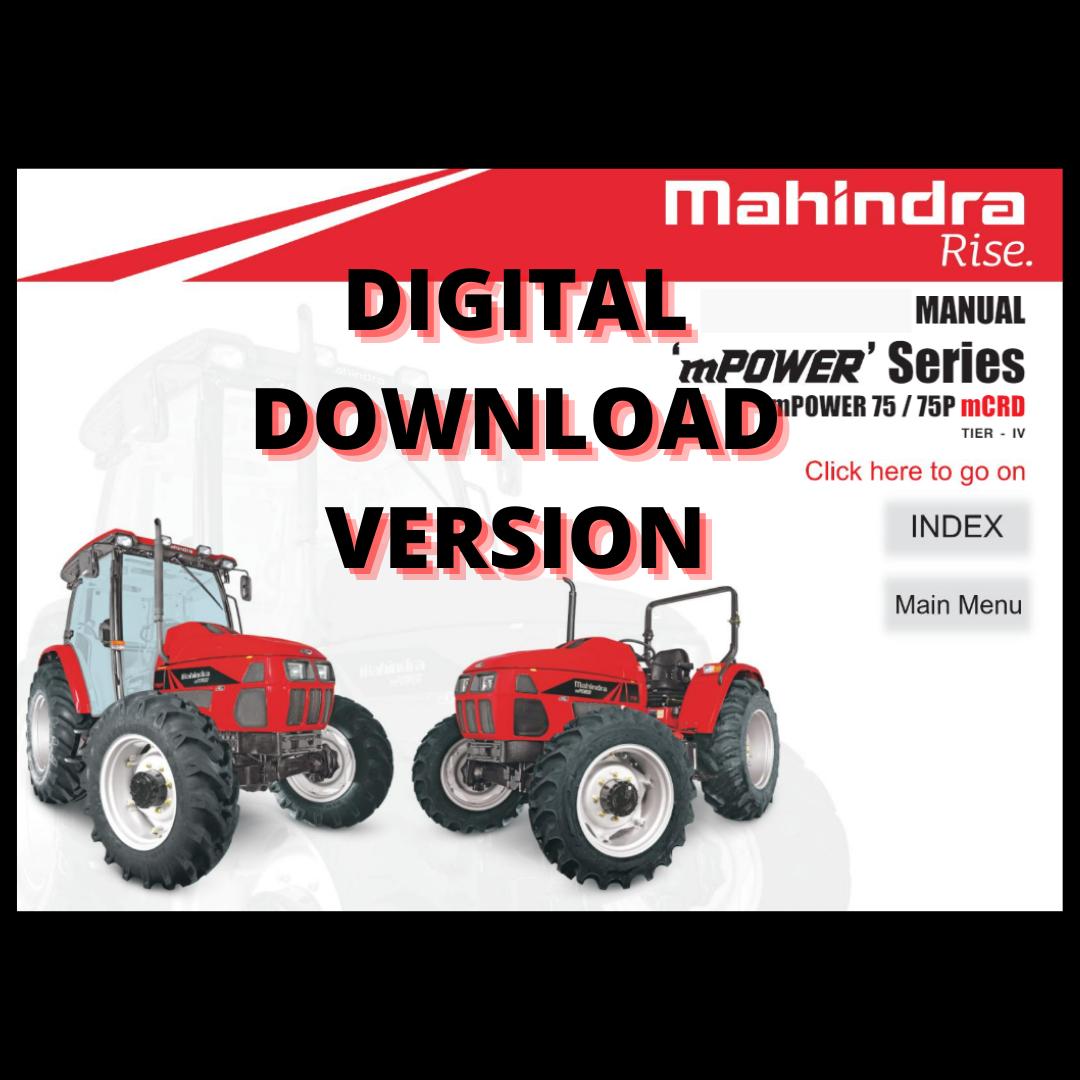 Mahindra Tractor mPOWER 75 75P mCRD Operator Service Manual