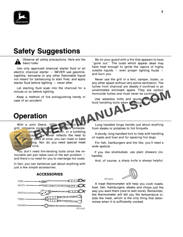 Kettle Operator John Deere 10C Kettle Grill Operator Manual OMTY2578