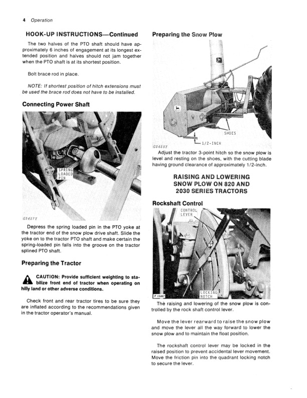 John Deere 250 AND 260 ROTARY SNOW PLOW Operator Manual OMGA10219 2
