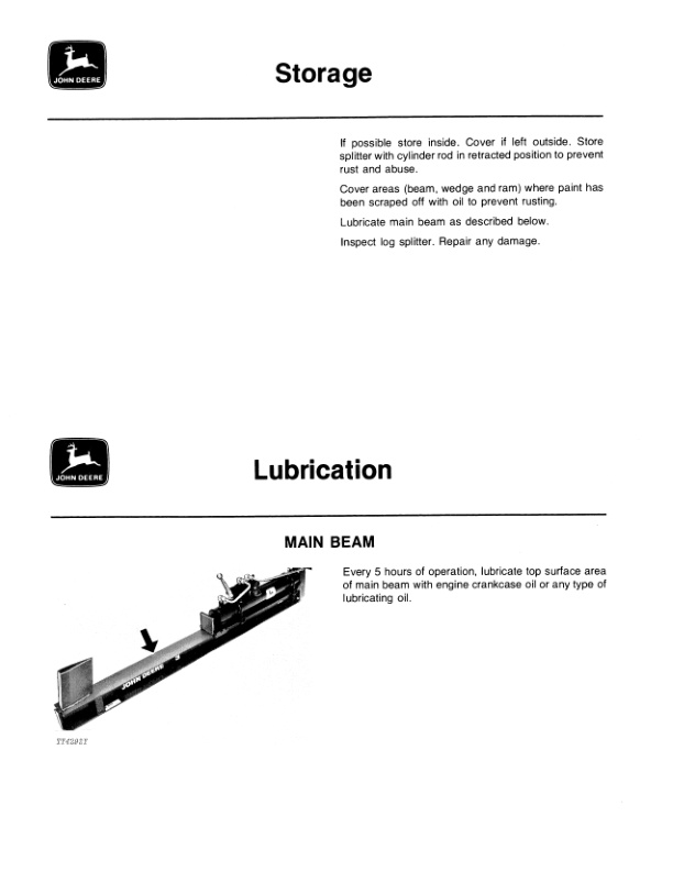 John Deere 3 Log SPLITTER Operator Manual OMTY3928-2