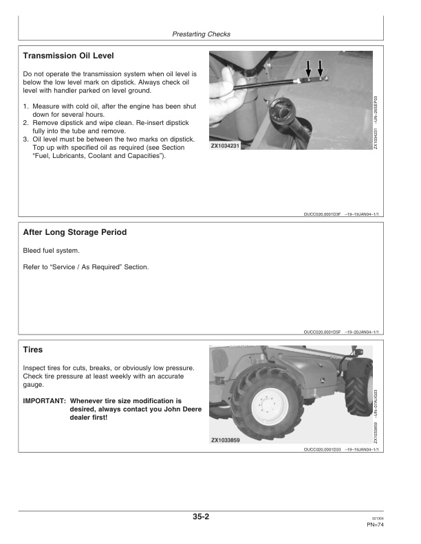 John Deere 3220 and 3420 Telescopic Handlers Operator Manual OMZ93533-2