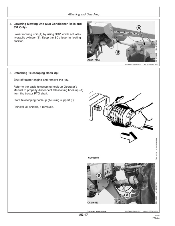 John Deere 324, 328 and 331 Mower-Conditioner Operator Manual OMCC58248-2
