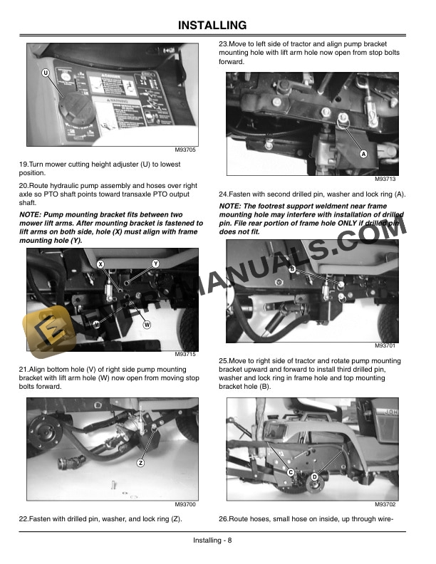 John Deere 42 Hydraulic Tiller Operator Manual OMM146096