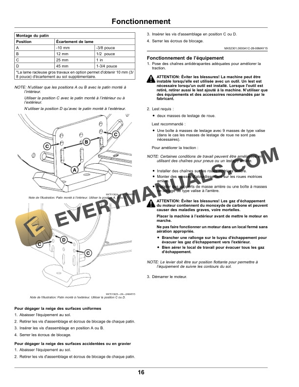John Deere 47Inch QuickHitch Snowblower Operator Manual OMM172820