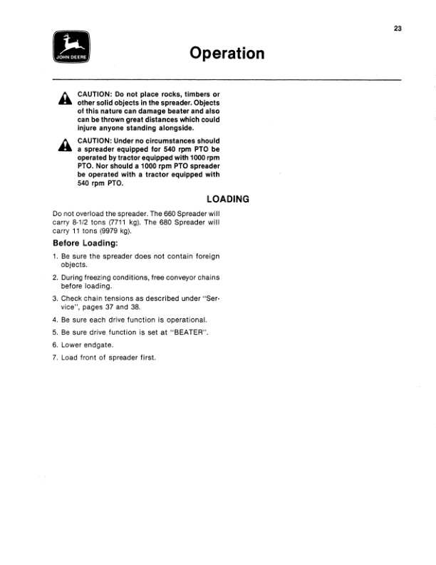 John Deere 660 AND 680 MANURE SPREADER Operator Manual OMW28568-2
