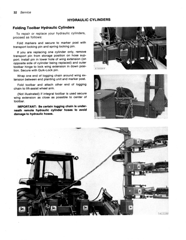 John Deere 70 FOLDING TOOLBAR Operator Manual OMA45278 2