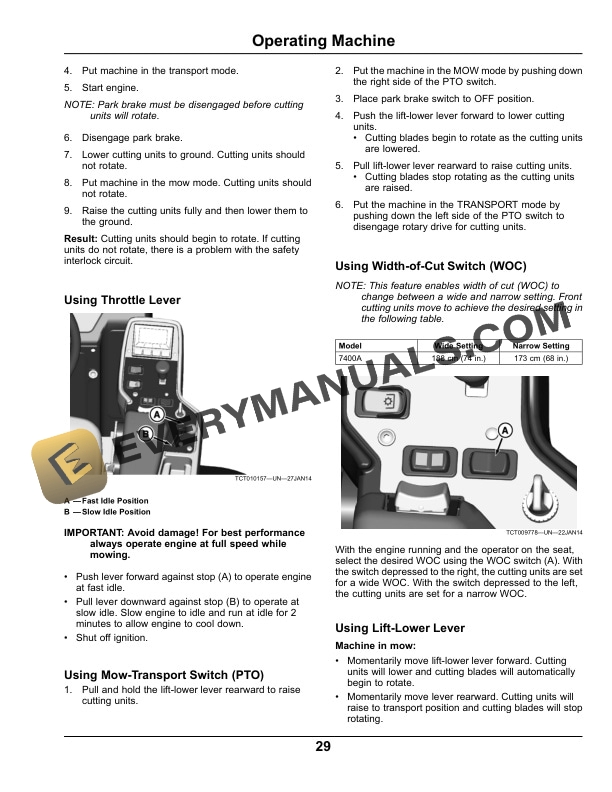 Trim Operator John Deere 7400A TerrainCut Trim and Surrounds Mower Operator Manual ...