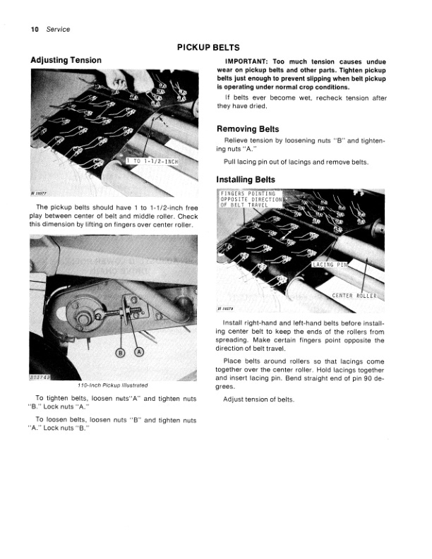 John Deere 88-, 110-, AND 132-INCH THREE-ROLLER BELT PICKUP Operator Manual OMH86809-2