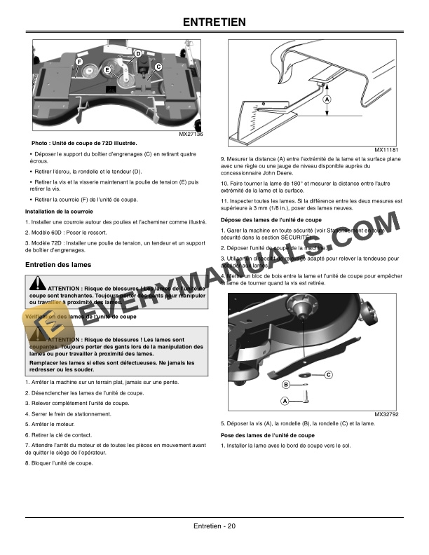 John Deere 60D and 72D AutoConnect Mid-Mount Mower Operator Manual ...