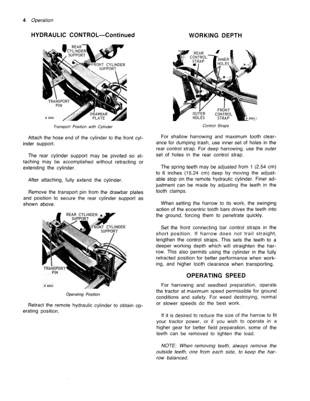 John Deere TH448H SPRING-TOOTH HARROWS Operator Manual OMGA10503-2