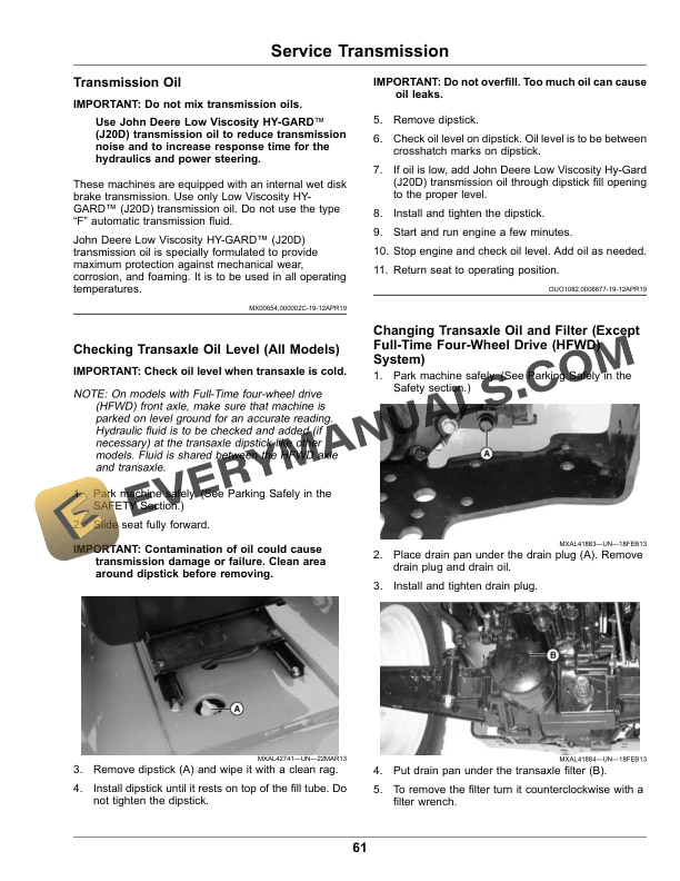 Caja De Cambios Nueva Para John Deere X710, X730, X734, X738, X739 Y Tractores Compactos (AM136330)