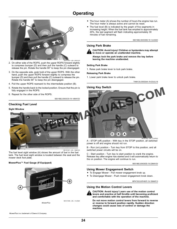 John Deere Z515E, Z530M, and Z545R Residential ZTrak Operator Manual OMUC30708E