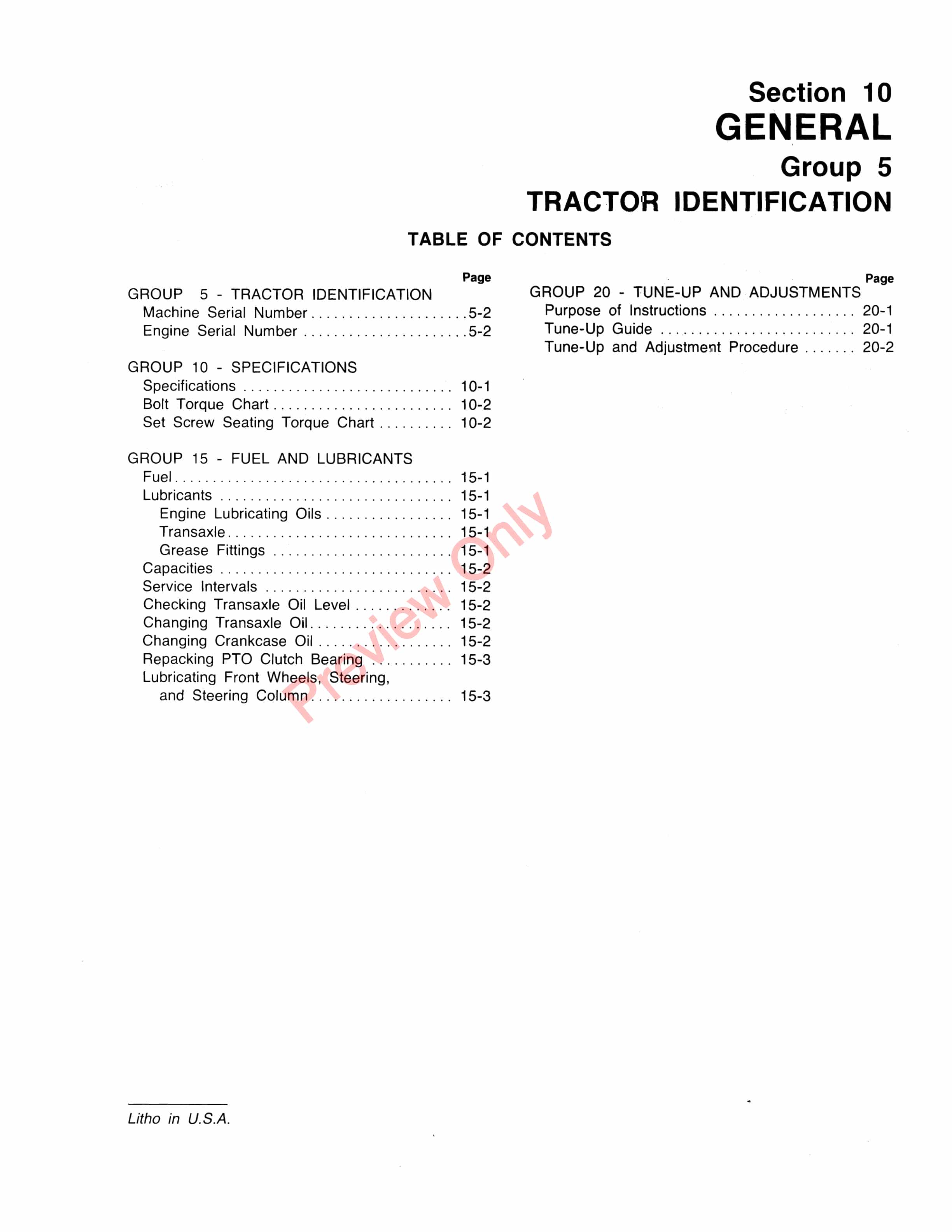 John Deere 100 Lawn Tractor Service Manual SM2106 01MAY77 5