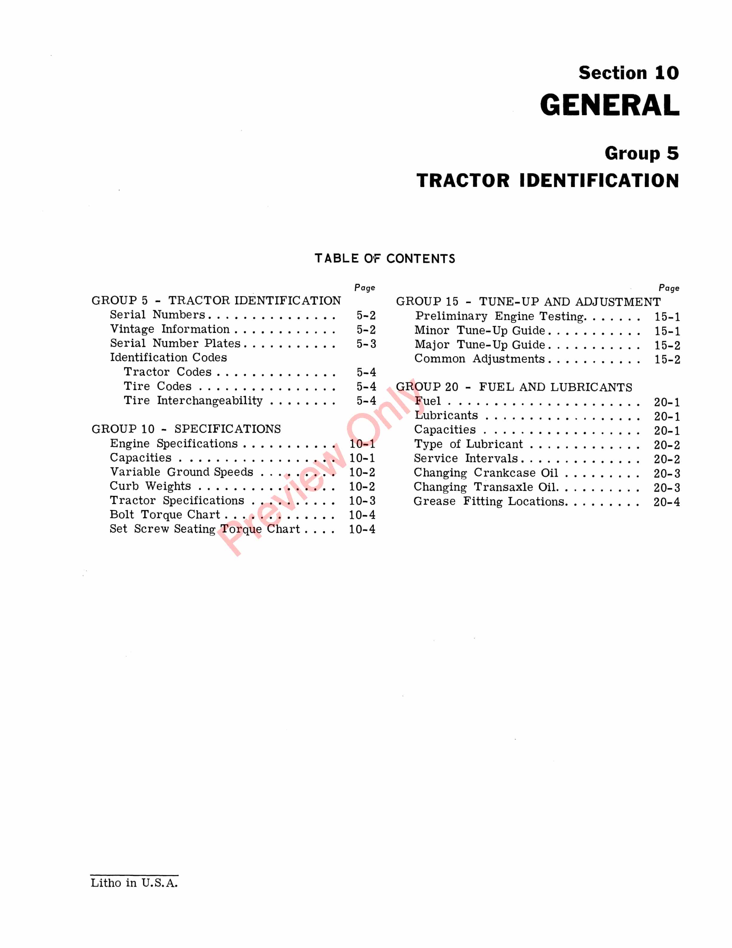 John Deere 110 110H 112 And 112H Lawn And Garden Tractor Service Manual SM2059 01NOV68 5