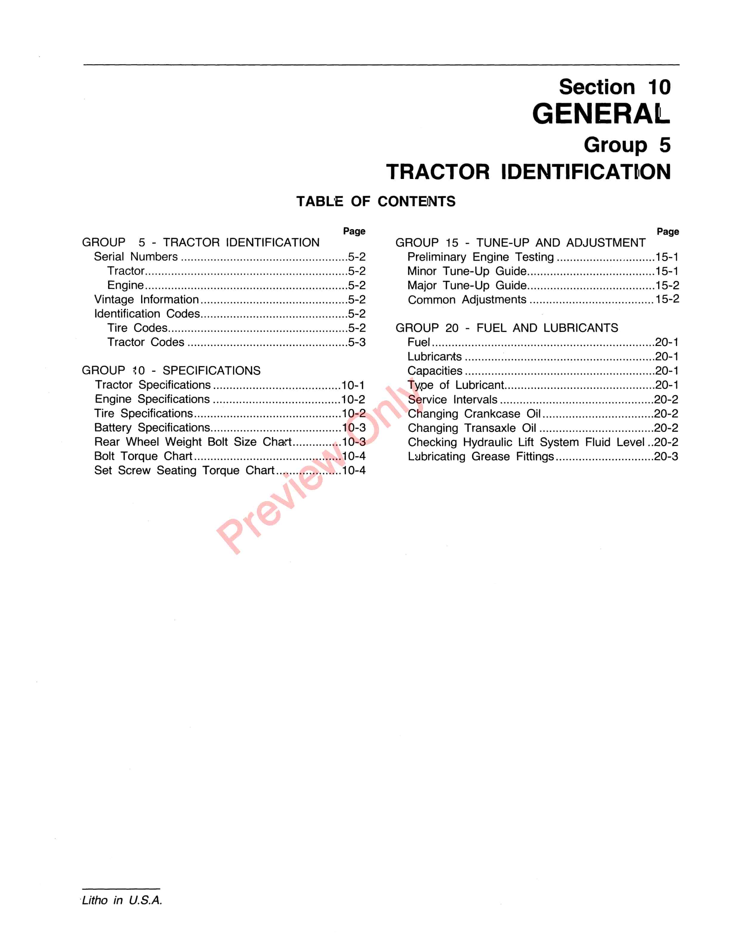 John Deere 110 And 110H Lawn And Garden Tractor Service Manual SM2101 01JAN74 5