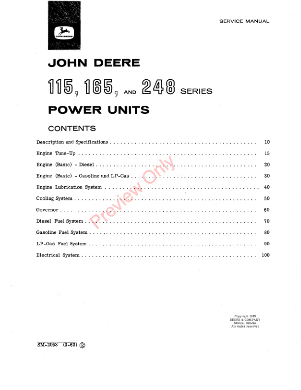 John Deere 115165248 Power Units Service Manual SM2053 01JAN64 3