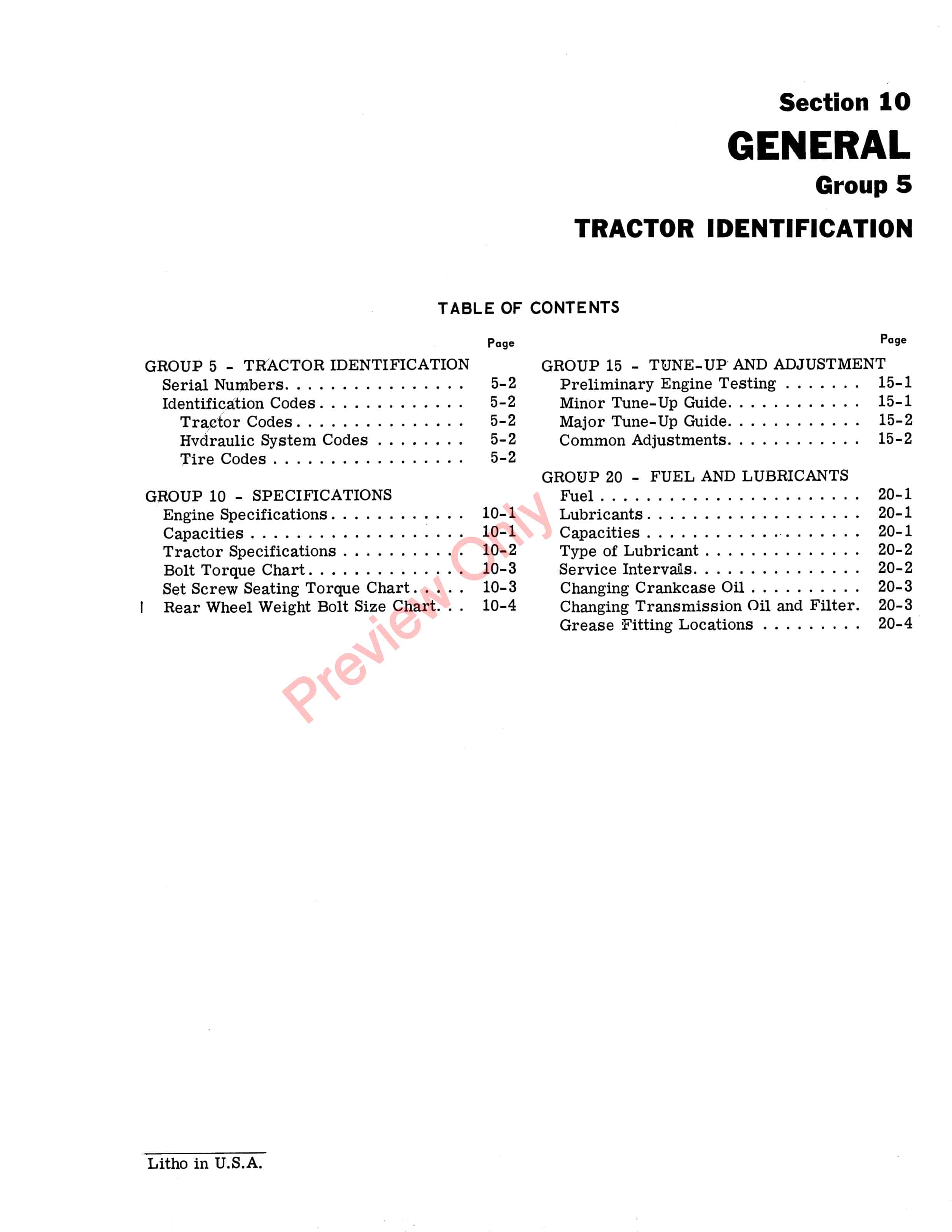 John Deere 140 Hydrostatic Tractor Service Manual SM2086 01AUG70 5