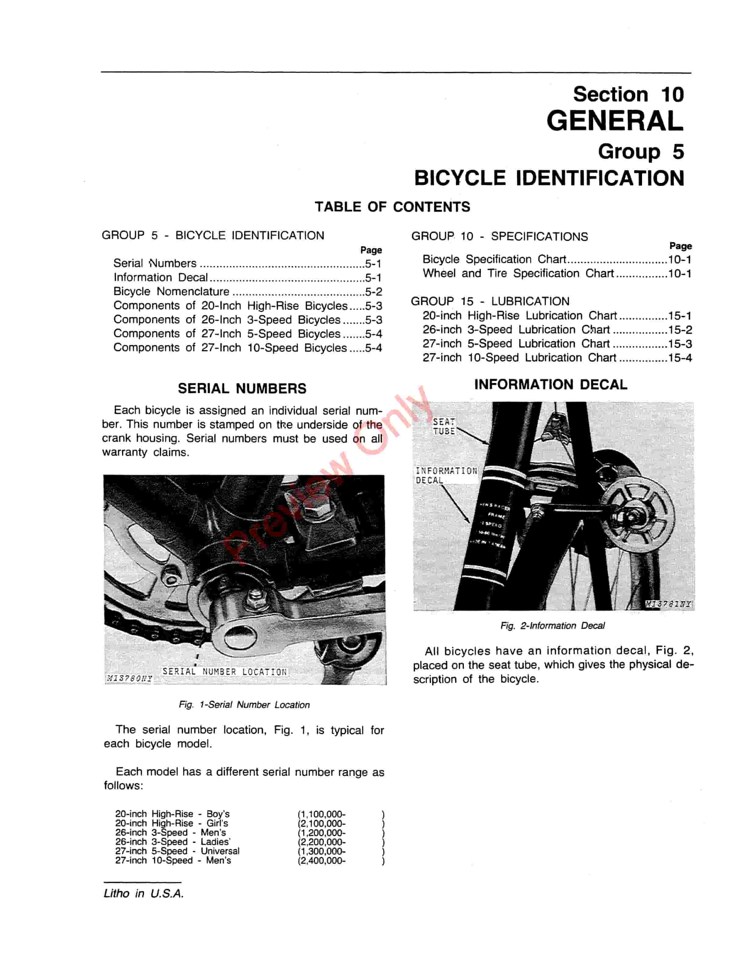 John Deere 20 Inch High Rise 3 Speed 5 Speed And 10 Speed Bicycles Service Manual SM2099 01FEB74 5