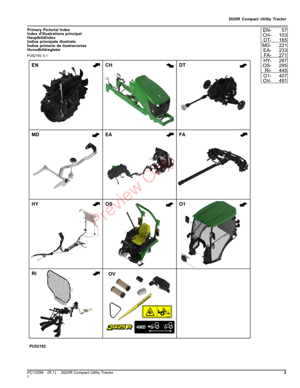 John Deere 2025R Compact Utility Tractor (1LV2025RCHH100001- ) Parts Catalog PC13296 19OCT23-3