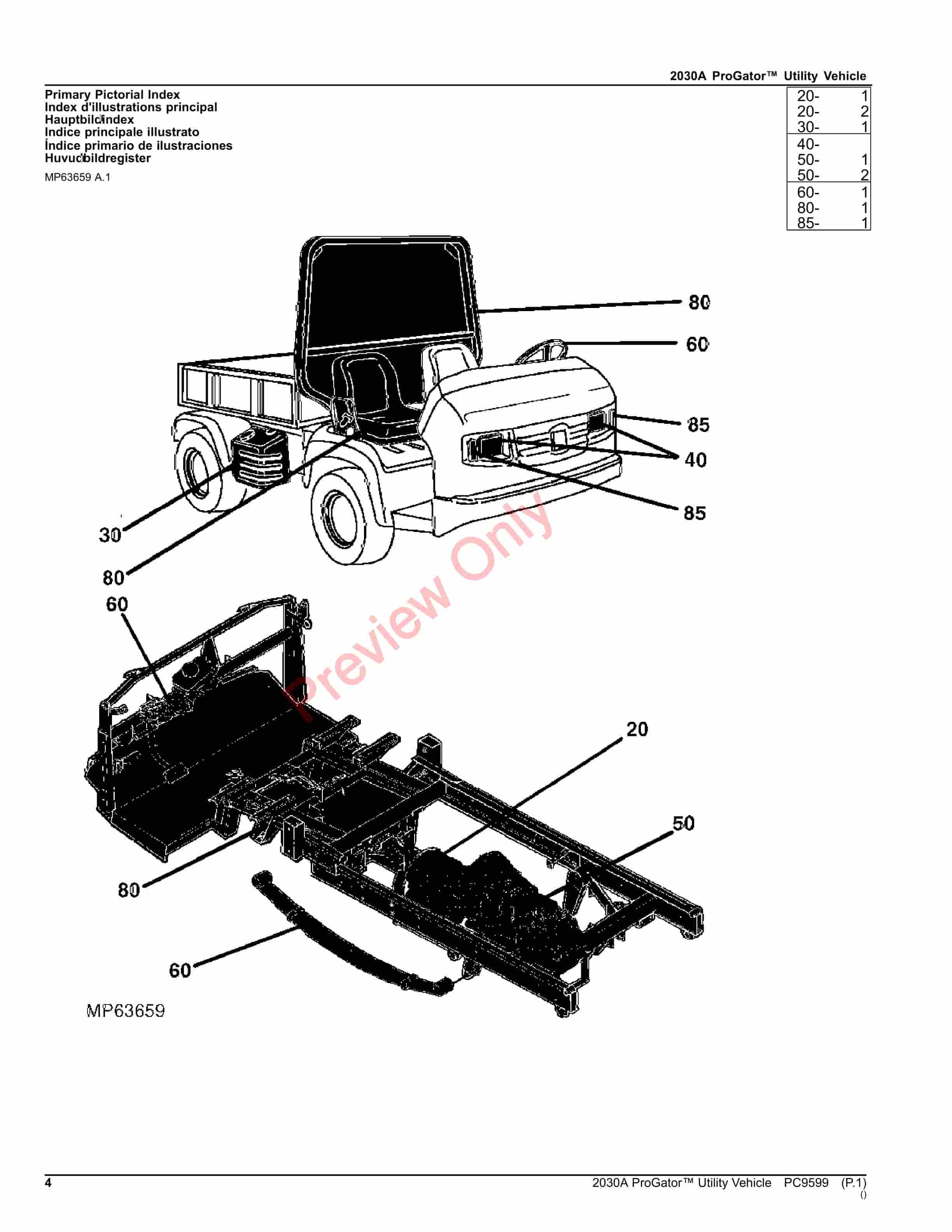 John Deere 2030A ProGator Utility Vehicle Parts Catalog PC9599 09NOV23-4