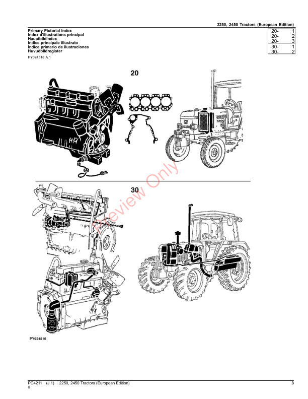 John Deere 2250, 2450 Tractors Parts Catalog PC4211 03AUG23-3