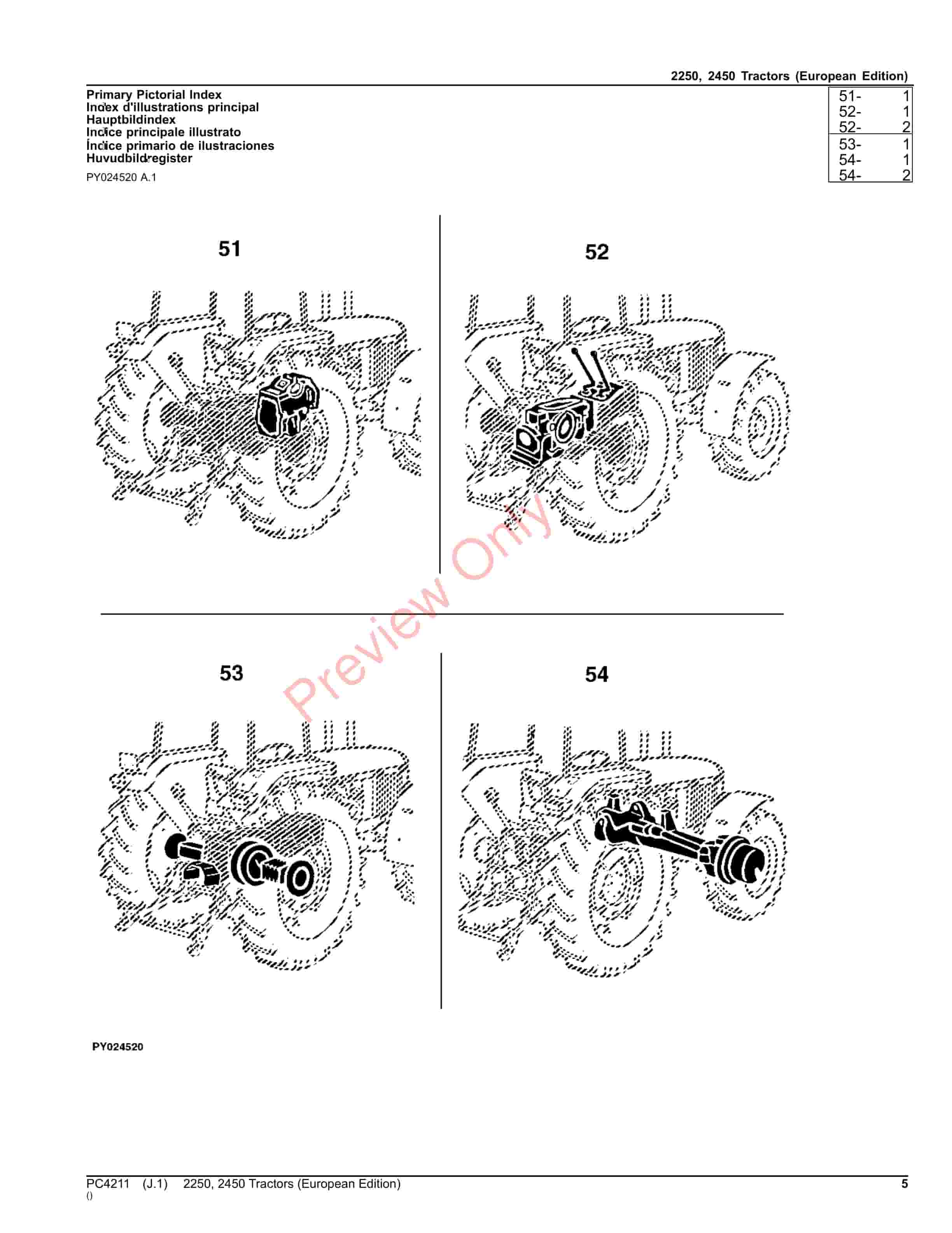 John Deere 2250, 2450 Tractors Parts Catalog PC4211 03AUG23-5