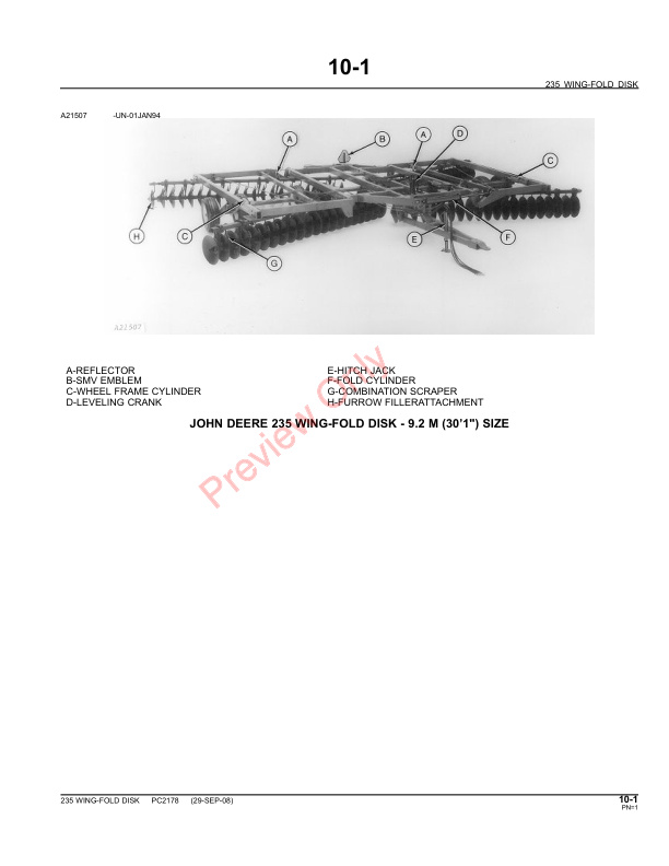 John Deere 235 Wing-Fold Disk Parts Catalog PC2178 31MAY11-3