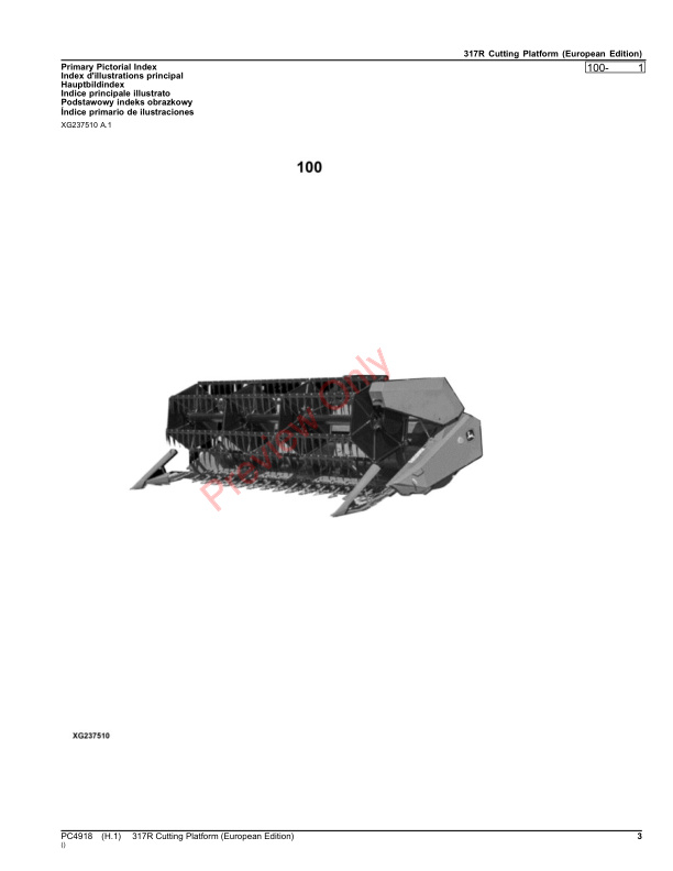 John Deere 317R Cutting Platform Parts Catalog PC4918 11MAR20-3