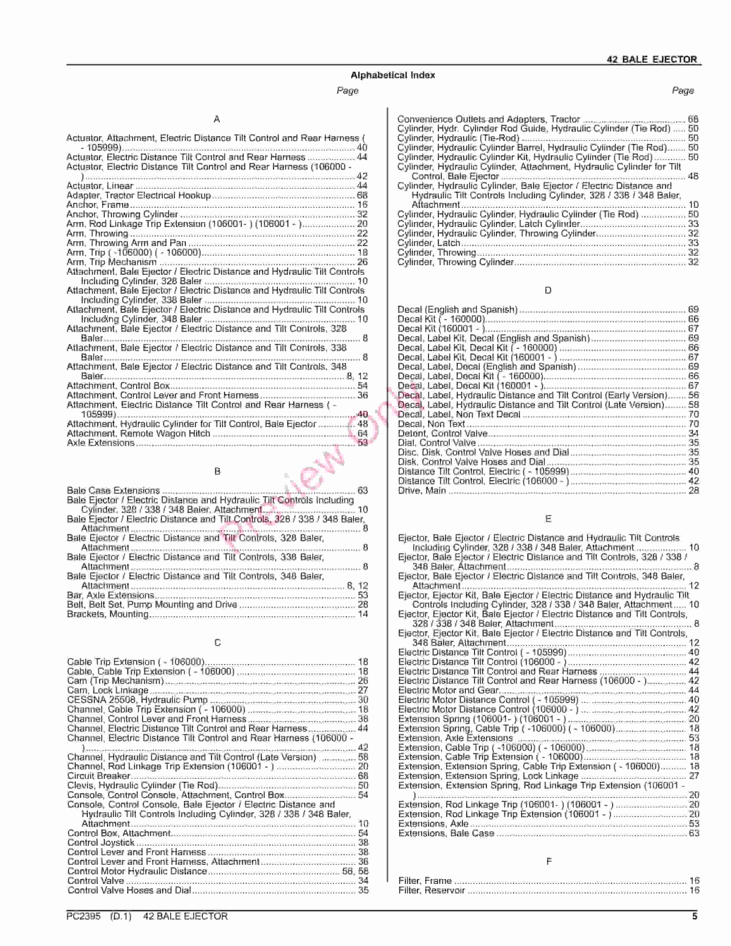 John Deere 42 BALE EJECTOR Parts Catalog PC2395 26AUG23-5