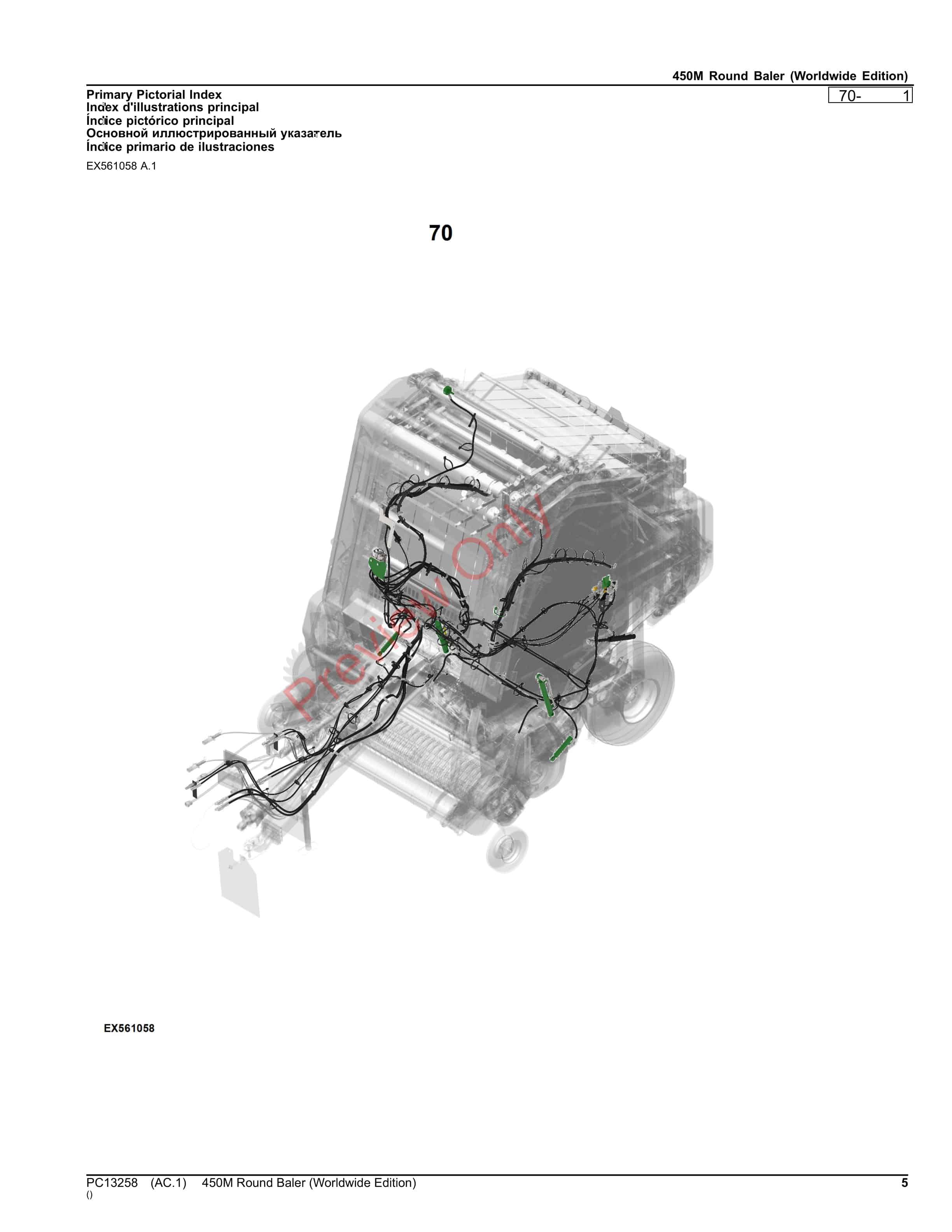 John Deere 450M Round Baler Parts Catalog PC13258 22OCT23-5