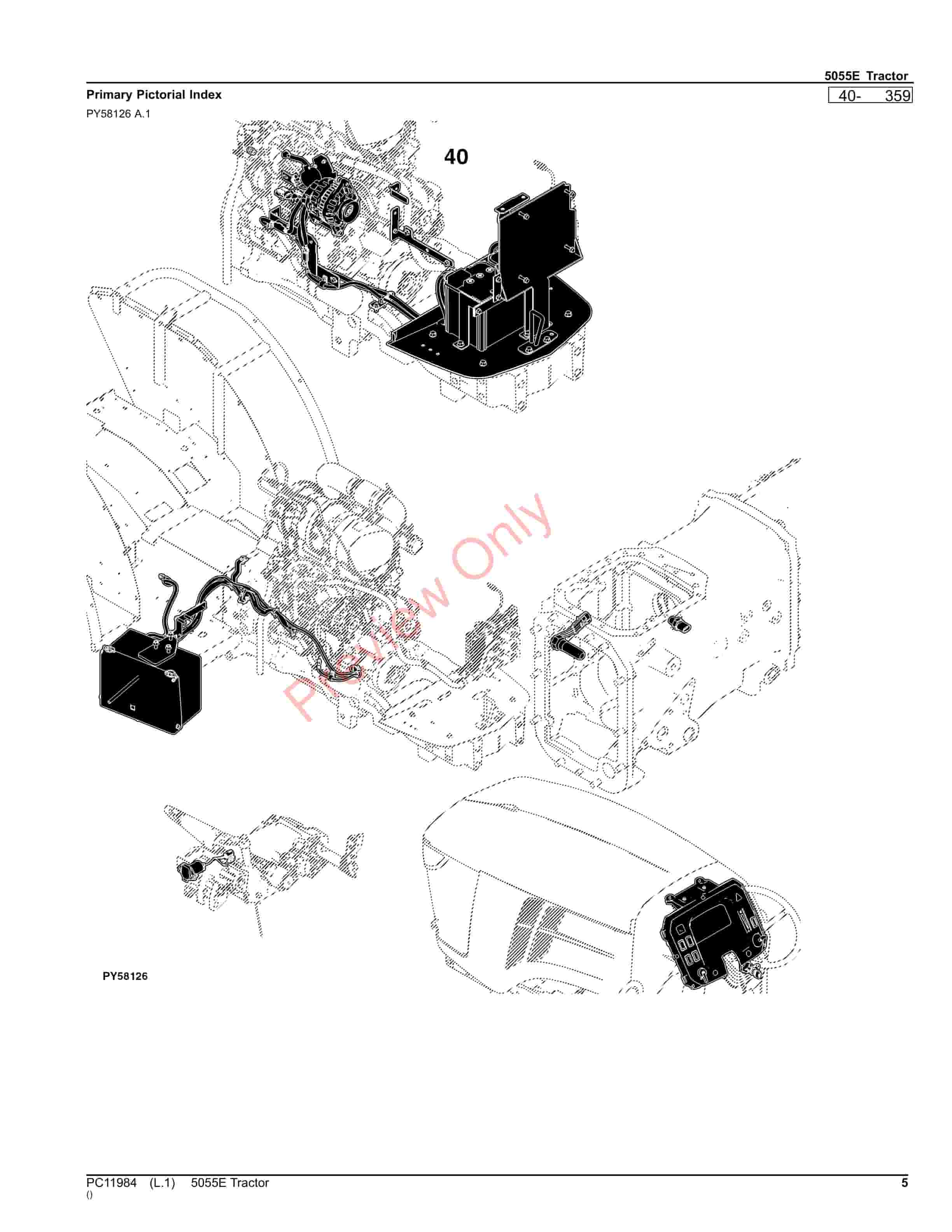 John Deere 5055E Tractor Parts Catalog PC11984 15OCT23 5