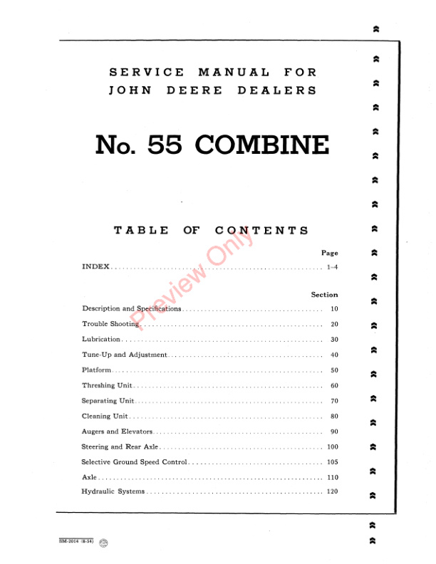 John Deere 55 Combine Service Manual SM2014 01AUG54-3