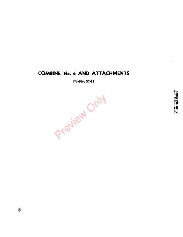 John Deere 6 Combine And Attachments Parts Catalog CAT57H 15JUL45 3