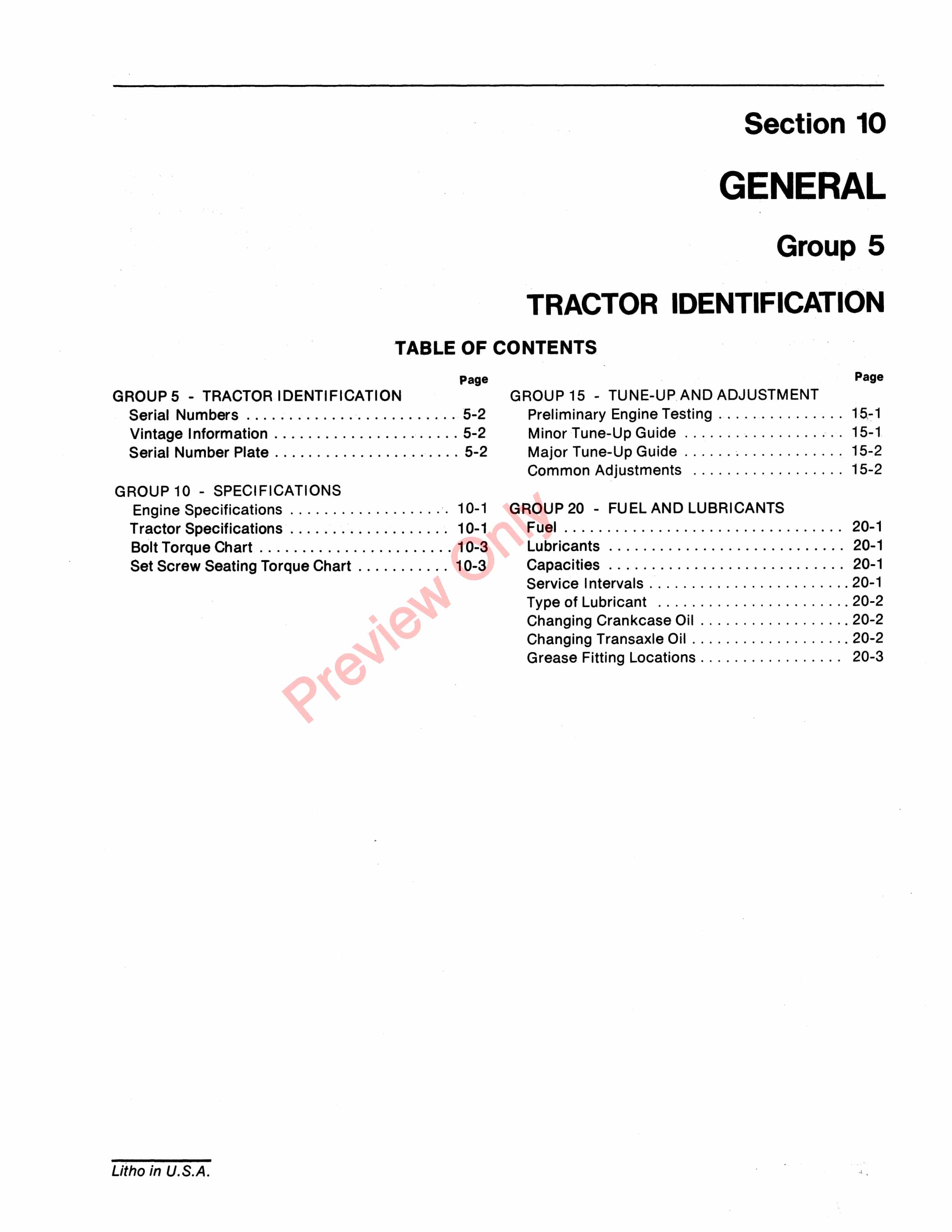 John Deere 60 And 70 Lawn Tractors Service Manual SM2092 01APR73 5