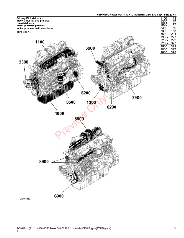 John Deere 6136HI550 PowerTech 13.6 L Industrial OEM Engine(FT4Stage V) Parts Catalog PC16188 20JUL23-3