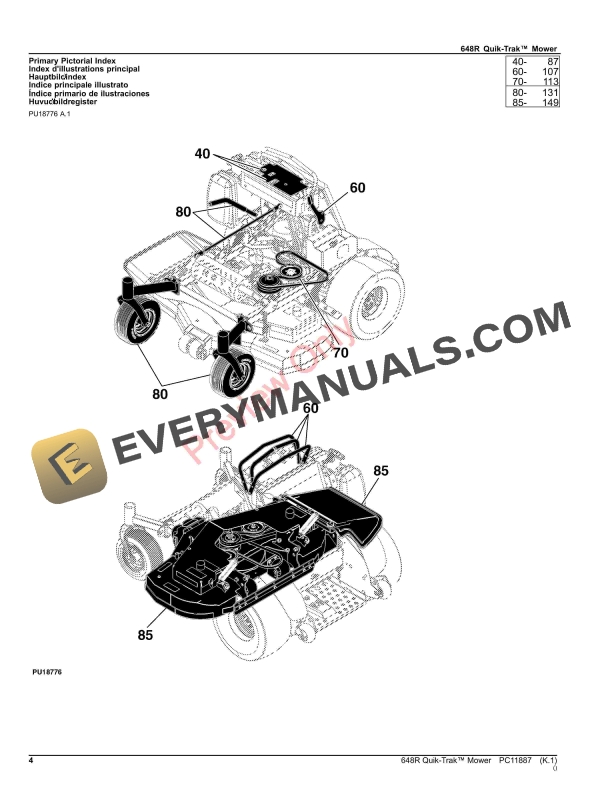 John Deere 648R QuikTrak Mower Parts Catalog PC11887 23NOV23