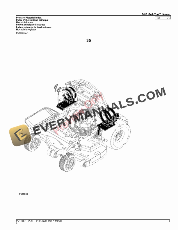 John Deere 648R QuikTrak Mower Parts Catalog PC11887 23NOV23